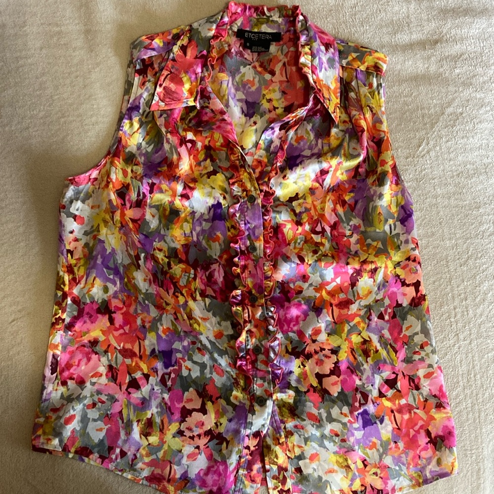 Etcetera silk blouse sleeveless size 8